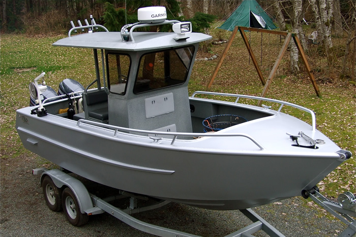 JXC 24 Dual Center Console on trailer
